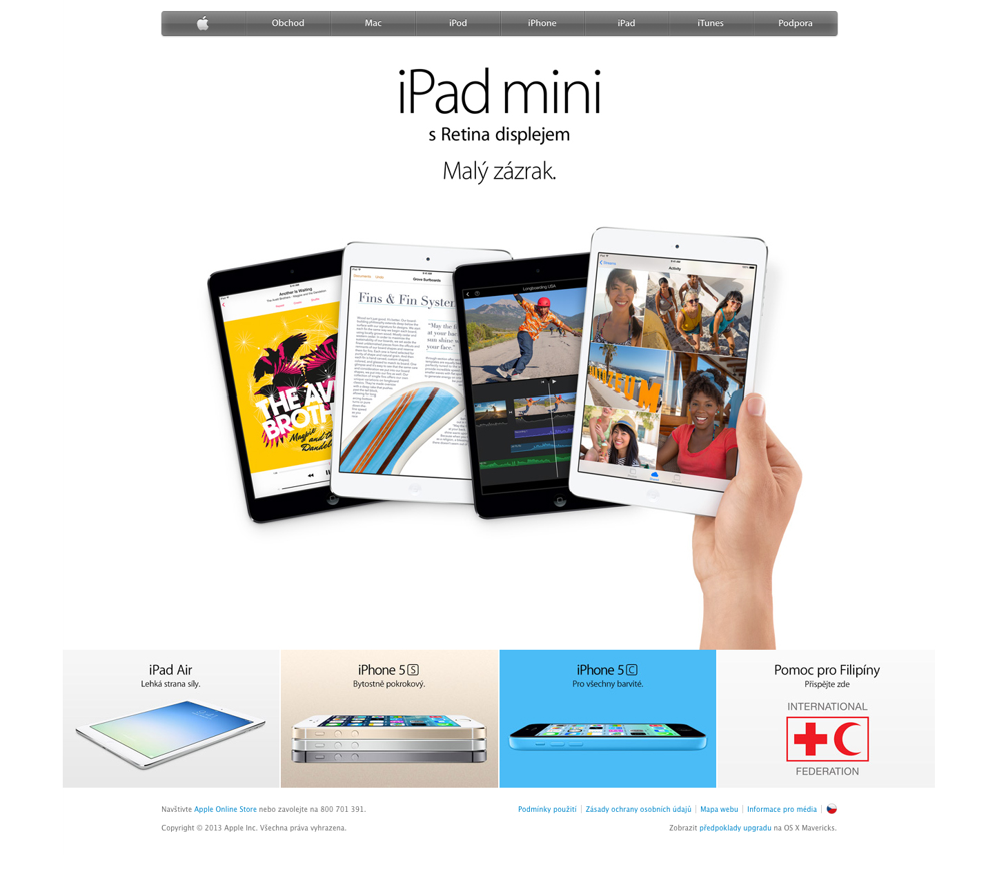 2013-listopad historie design webu Apple.com
