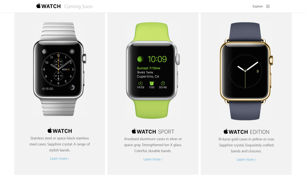 Apple Watch typy