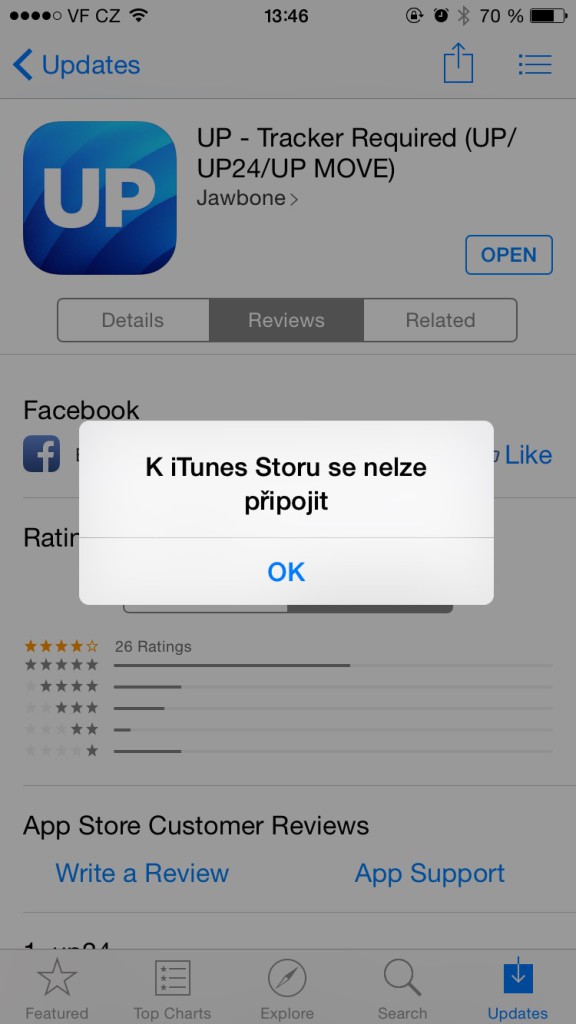 iTunes nelze připojit