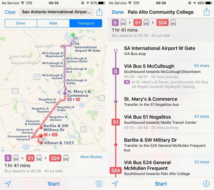 Apple Maps rozšiřuje místa s informacemi o dopravě