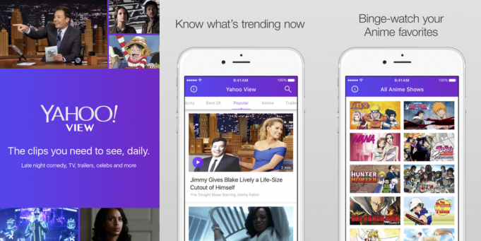 Nová iOS aplikace Yahoo View plná streamu a archivu