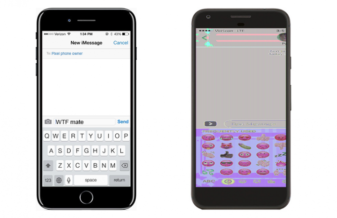 Majitel telefonů Pixel mají problém s příjmutím obrázků z iPhonu