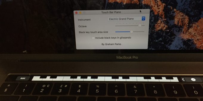 Zahrajte si na klavír na MacBooku Pro s Touch Bar