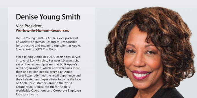 Denise Young Smith změnila svojí pozici v Applu