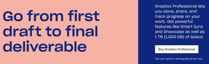 Dropbox představil „Dropbox Professional“ s 1TB úložiště