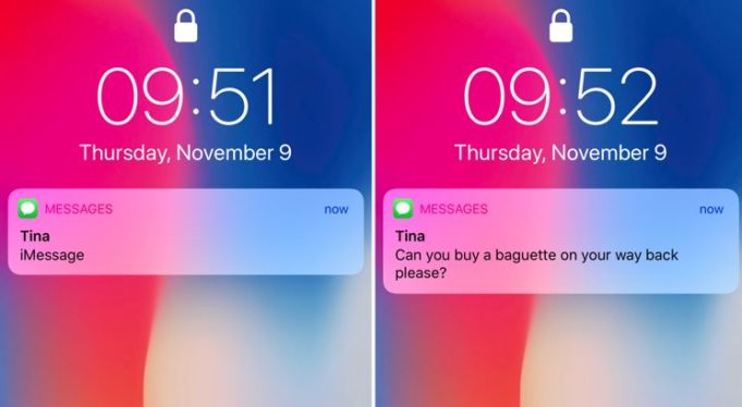 Návod – Jak na uzamčené obrazovce iPhone X zobrazit náhledy upozornění