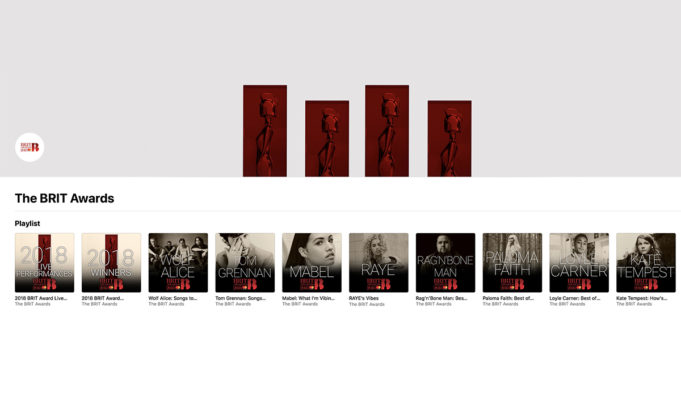 Apple přidal novou sekci k BRIT Awards 2018