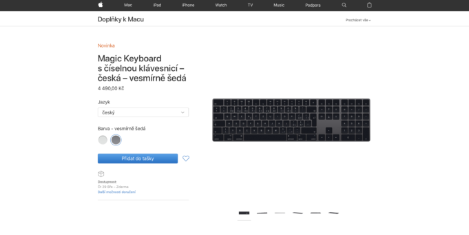 Příslušenství k iMacu lze oficiálně koupit ve vesmírně šedé barvě