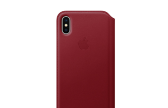 První pohled na kožené pouzdro Folio pro iPhone X v červené barvě