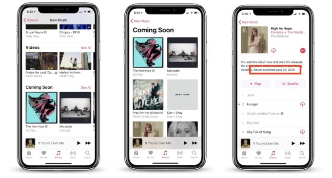 Apple Music má u umělců novou sekci „Coming Soon“