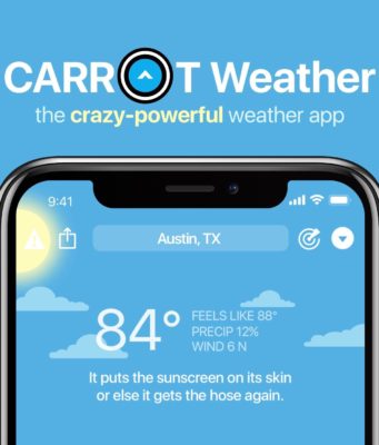 Aplikace CARROT Weather obdržela hlavní aktualizaci s několika novými funkcemi