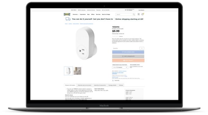 Ikea začala prodávat inteligentní konektor Trådfri k HomeKit a dalším zařízením