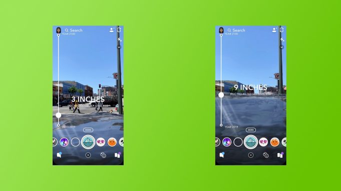 Snapchat přišel s pohledem toho, jak by svět vypadal, kdyby emise rostly beze změn