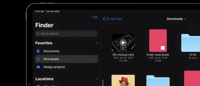 Povedený koncept iOS 13 ukazuje podporu externího disku a Dark Mode