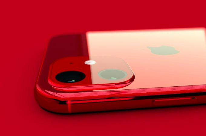 Koncept – iPhone 11R s dvojitým objektivem v krásné červené barvě