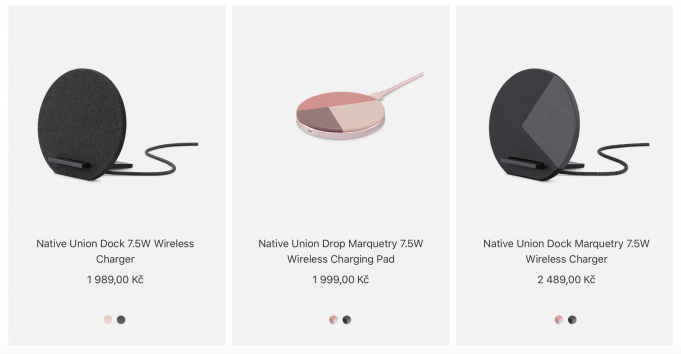 Apple začal prodávat stylové bezdrátové nabíječky od Native Union