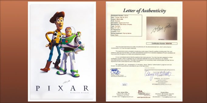 Plakát Toy Story podepsaný Stevem Jobsem se vydražil za 31 250 dolarů