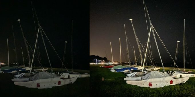 Porovnejte fotografie pořízené pomocí iPhone 11 s nočním režimem a bez něj