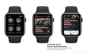 Aplikace Yelp pro Apple Watch obdržela aktualizaci, která přináší elegantní využití funkce kompas