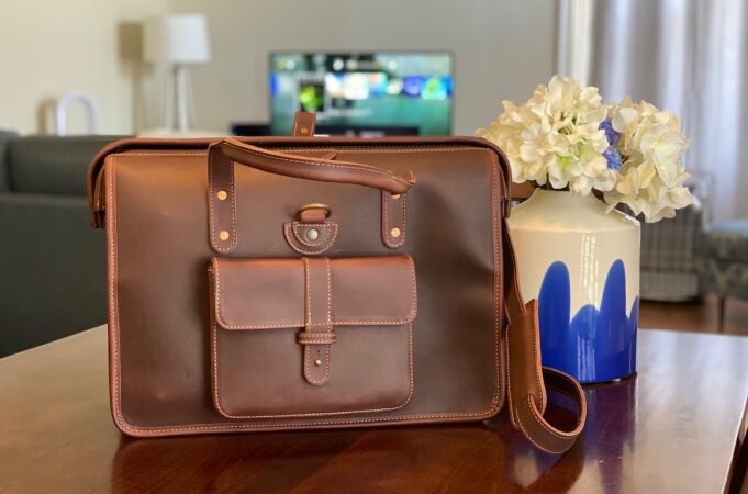 Gladstone Leather Briefcase skvělá kožená taška pro MacBook a další příslušenství
