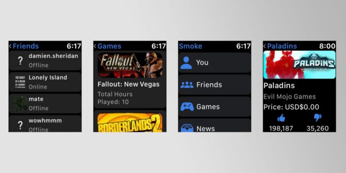Aplikace Smoke pro Apple Watch je perfektním doplňkem pro uživatele Steam