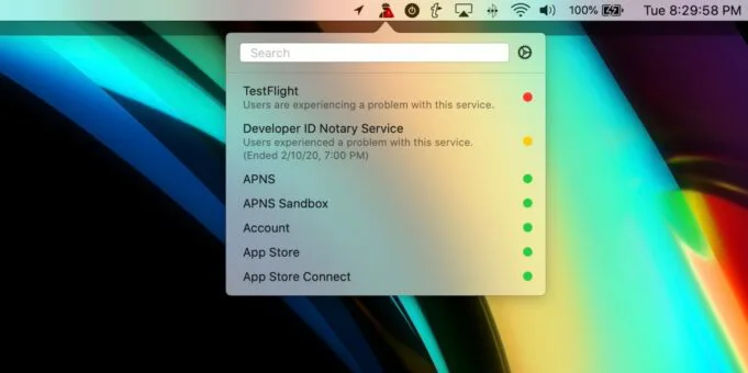 StatusBuddy je aplikace, která usnadňuje kontrolu stavu online služeb Apple