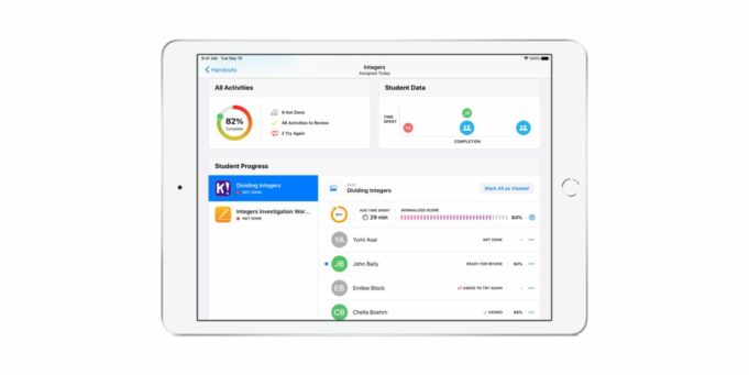 Aplikace Classroom a Schoolwork pro iPad obdržely aktualizace