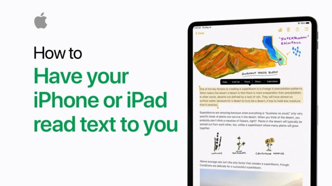 Apple návody – Jak si nechat předčítat vybraný text na iPhonu