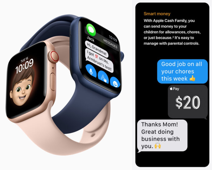 Nastavení Apple Watch umožňuje používání rodinného Apple Pay pro děti