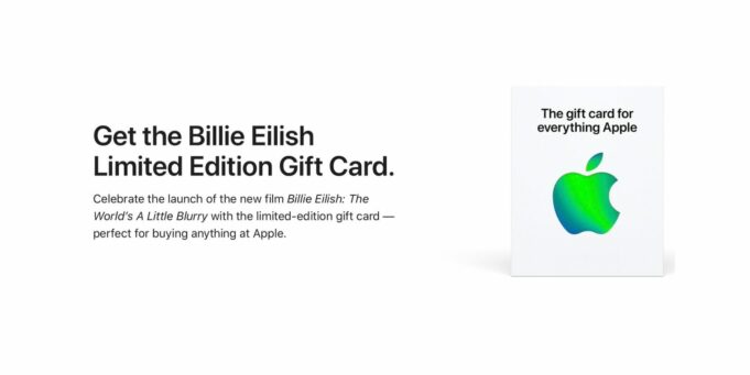 Apple prodává limitovanou edici dárkové karty inspirovanou Billie Eilish