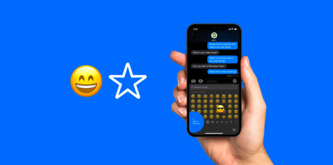Koncept – iOS, ve kterém můžete přidat emoji na kartu oblíbené