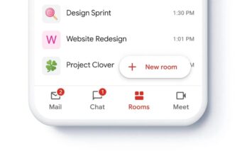 Aplikace Gmail nyní obsahuje dvě nové funkce chatové zprávy a skupinové místnosti