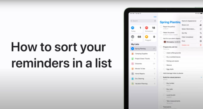 Apple návody – Jak seřadit připomínky na iPhonu a iPadu