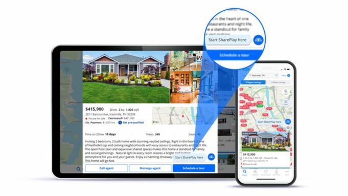 Aplikace Zillow obdržela aktualizaci s podporou SharePlay
