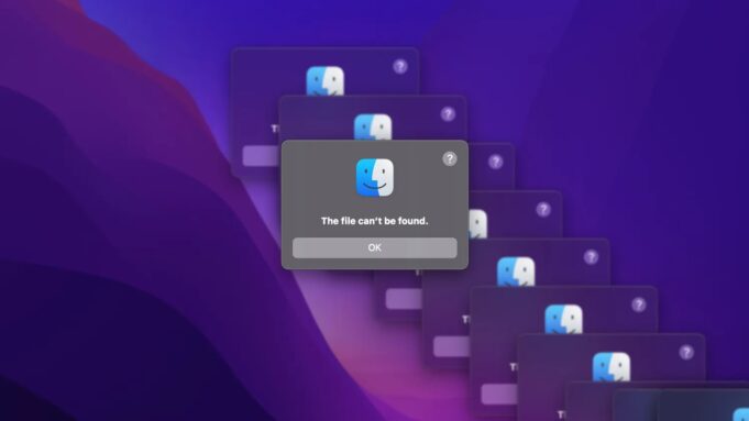 Finder v beta verzi macOS Monterey 12.3 zobrazuje uživatelům chybovou zprávu