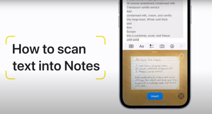 Apple návody – Jak naskenovat text do aplikace Poznámky na iPhonu a iPadu