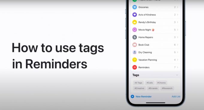Apple návody – Jak používat tagy v aplikaci Připomínky na iPhonu, iPadu a iPodu touch