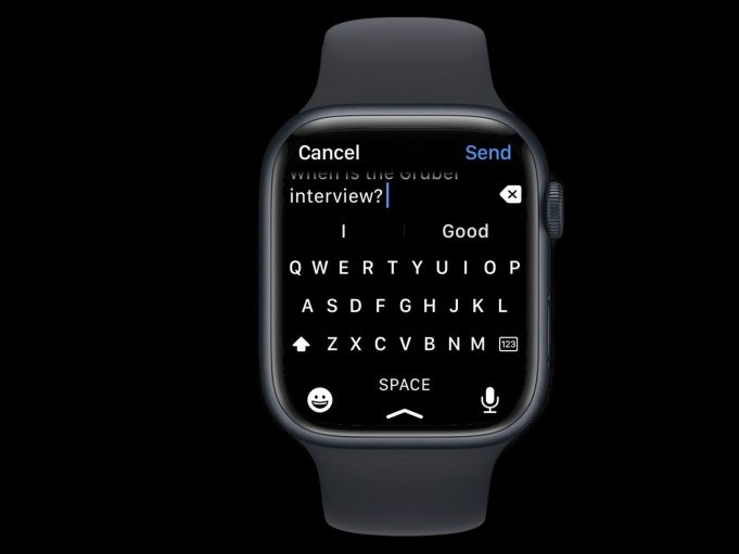 watchOS 9 zpřístupňuje funkci QuickType na Apple Watch Series 7