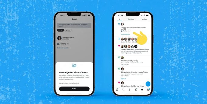 Twitter testuje novou funkci, která umožňuje dvěma lidem vytvořit společný tweet