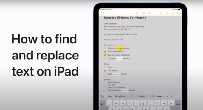 Apple návody – Jak rychle vyhledat a nahradit slova a fráze v dokumentech a poznámkách na iPadu