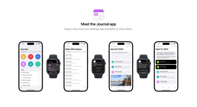 Koncept – Aplikace Apple Journal pro zlepšení duševního a fyzického zdraví