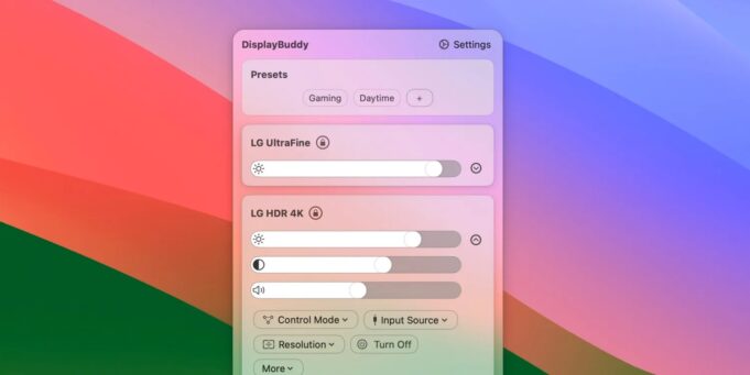 Aplikace DisplayBuddy pro Mac obdržela velkou aktualizaci s novým rozhraním a předvolbami