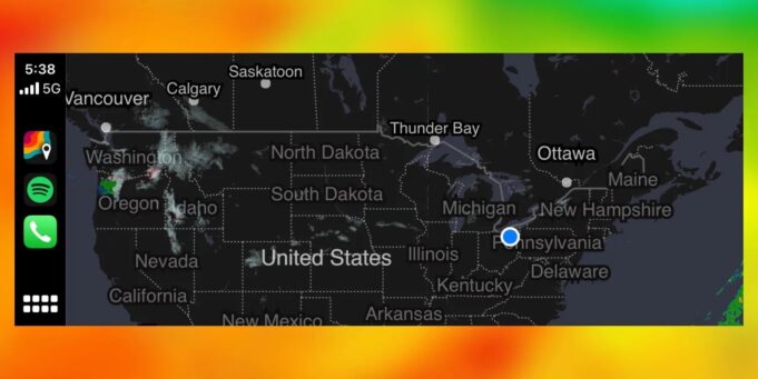 Aplikace MyRadar pro iPhone byla tento měsíc aktualizována s podporou pro Apple CarPlay