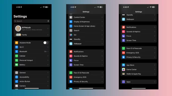 Co vše je nové v aplikaci Nastavení v iOS 18