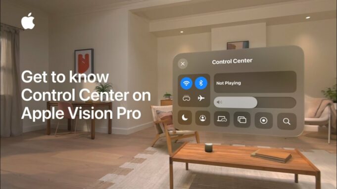 Apple návody – Seznamte se s Ovládacím centrem na Apple Vision Pro