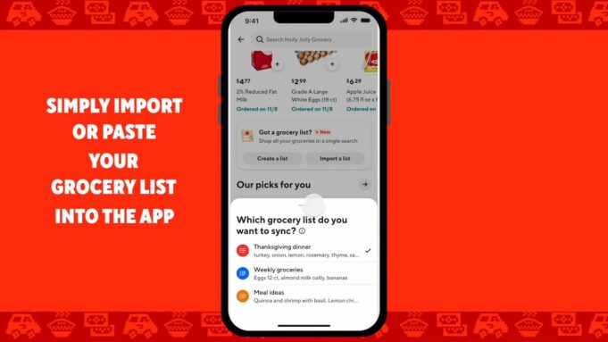 DoorDash nyní umí importovat seznamy potravin z aplikace Připomínky