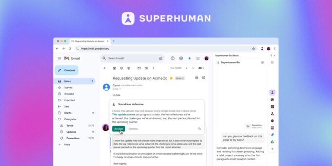 Nástroj Grammarly se mění na Superhuman a získává nové AI funkce