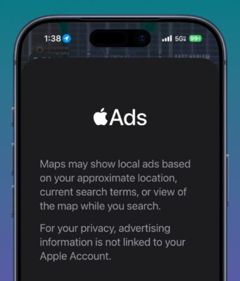 S druhou beta verzí iOS 26.5 se Apple nadále připravuje na reklamy v aplikaci Mapy