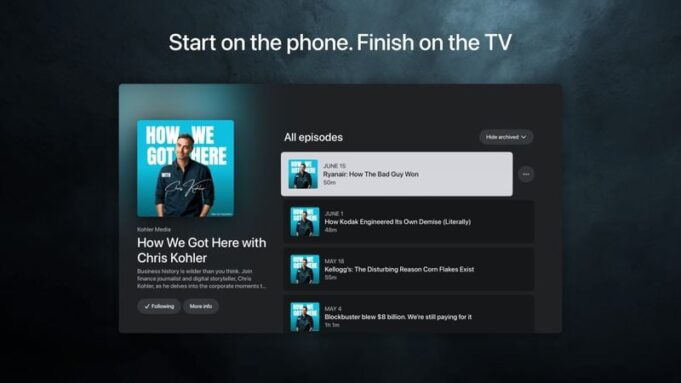 Populární podcastová platforma Pocket Casts je nyní dostupná na všech modelech Apple TV